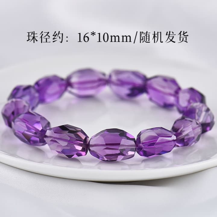天然石ブレスレット アメジスト 多面カット紫水晶