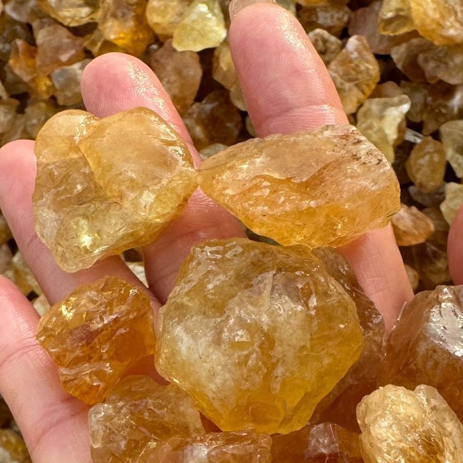 天然石ブレスレット シトリン原石（500ｇ） 黄水晶原石セット