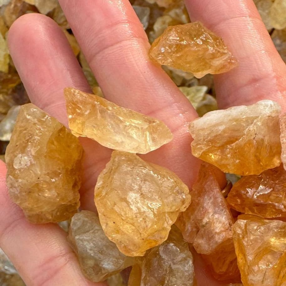 天然石ブレスレット シトリン原石（500ｇ） 黄水晶原石セット