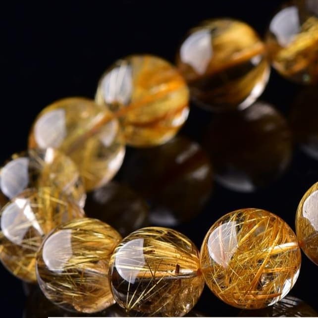 天然石ブレスレット ゴールドルチル 金針水晶