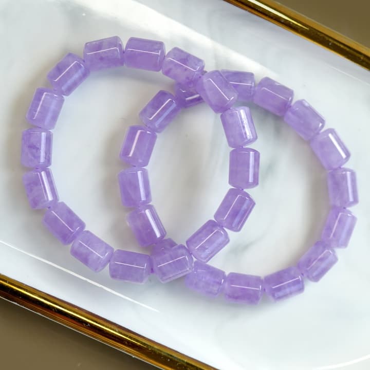 天然石ブレスレット アメジスト 樽型・ナツメ型 紫水晶