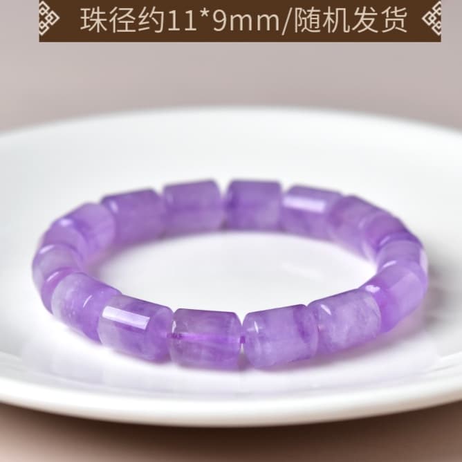 天然石ブレスレット アメジスト 樽型・ナツメ型 紫水晶