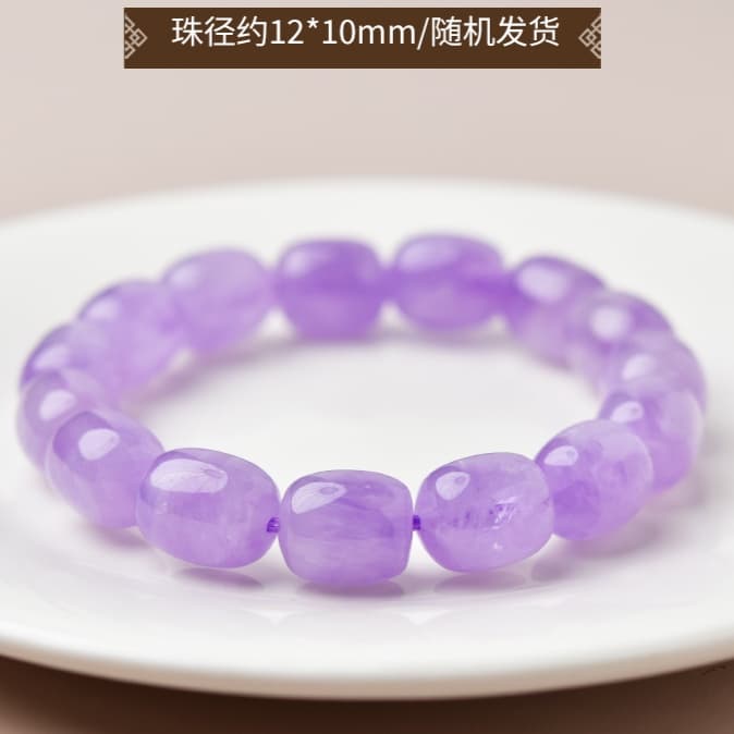 天然石ブレスレット アメジスト 樽型・ナツメ型 紫水晶