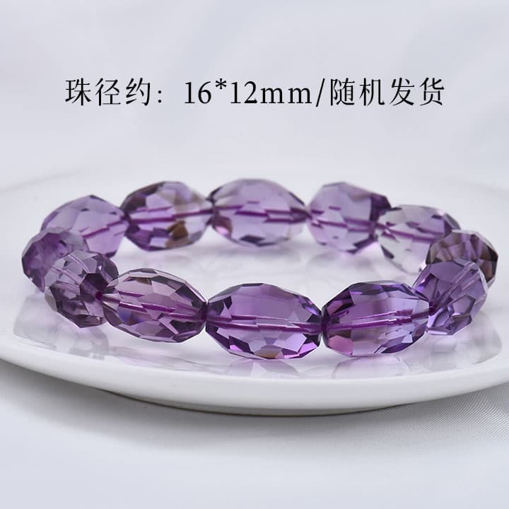 天然石ブレスレット アメジスト 多面カット紫水晶
