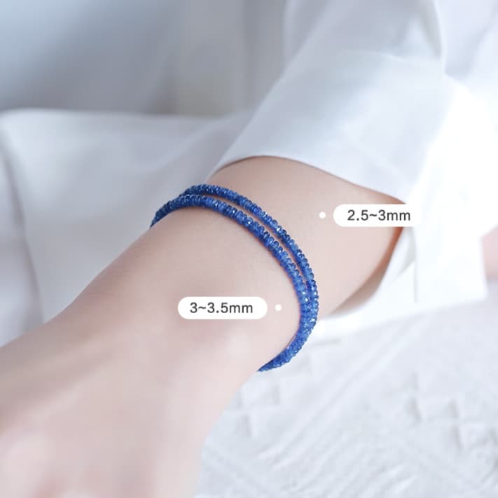 天然石ブレスレット サファイア2.5~3mm/3~3.5mm