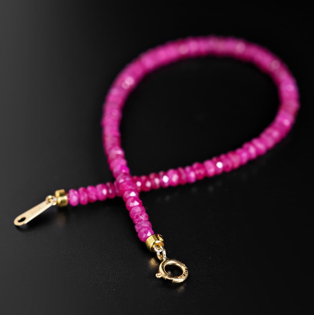 天然石ブレスレット サファイアピンク2~3mm/3~4mm