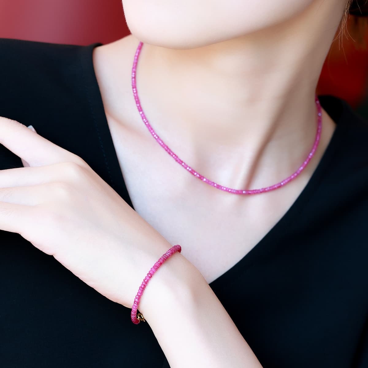 天然石ブレスレット サファイアピンク2~3mm/3~4mm