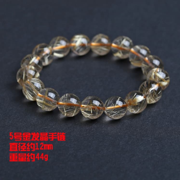 天然石ブレスレット ゴールドルチルクォーツ 高品質 金糸入り水晶