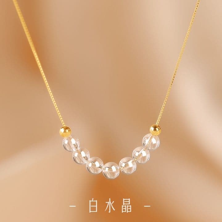 天然石 透明結晶 ネックレス