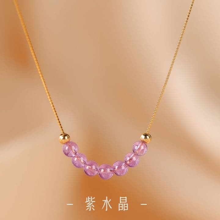 天然石 透明結晶 ネックレス
