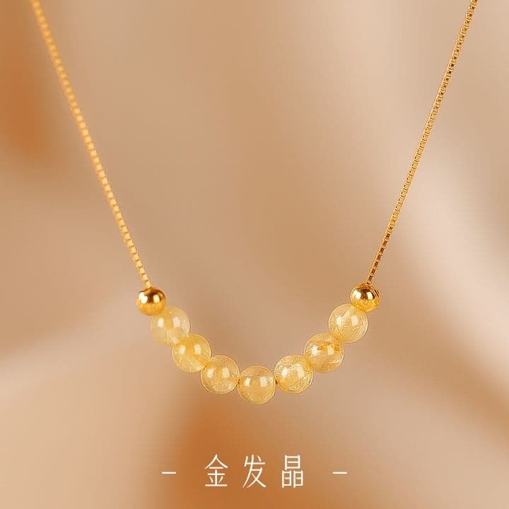 天然石 透明結晶 ネックレス