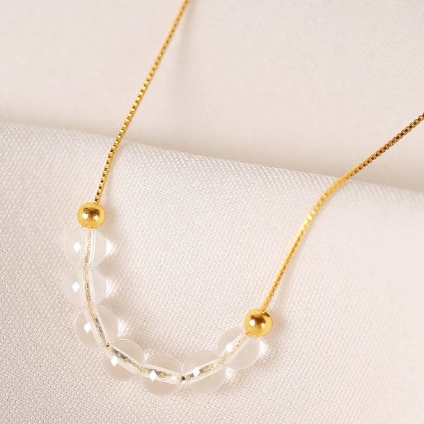 天然石 透明結晶 ネックレス