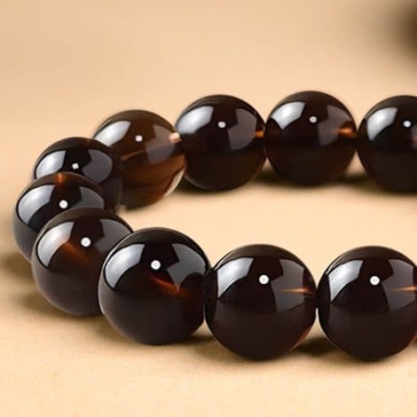 天然石ブレスレット モリオン 黒水晶