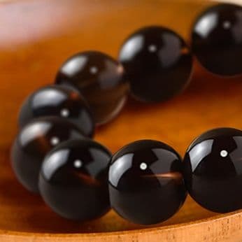 天然石ブレスレット モリオン 黒水晶