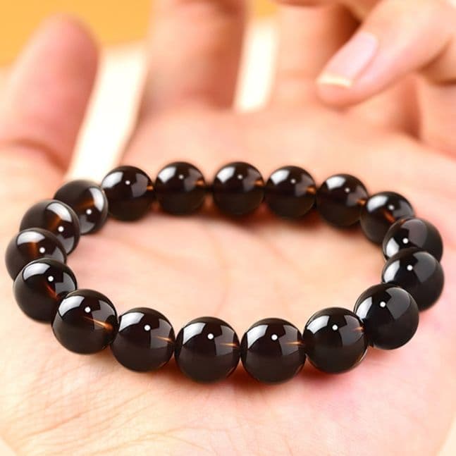 天然石ブレスレット モリオン 黒水晶