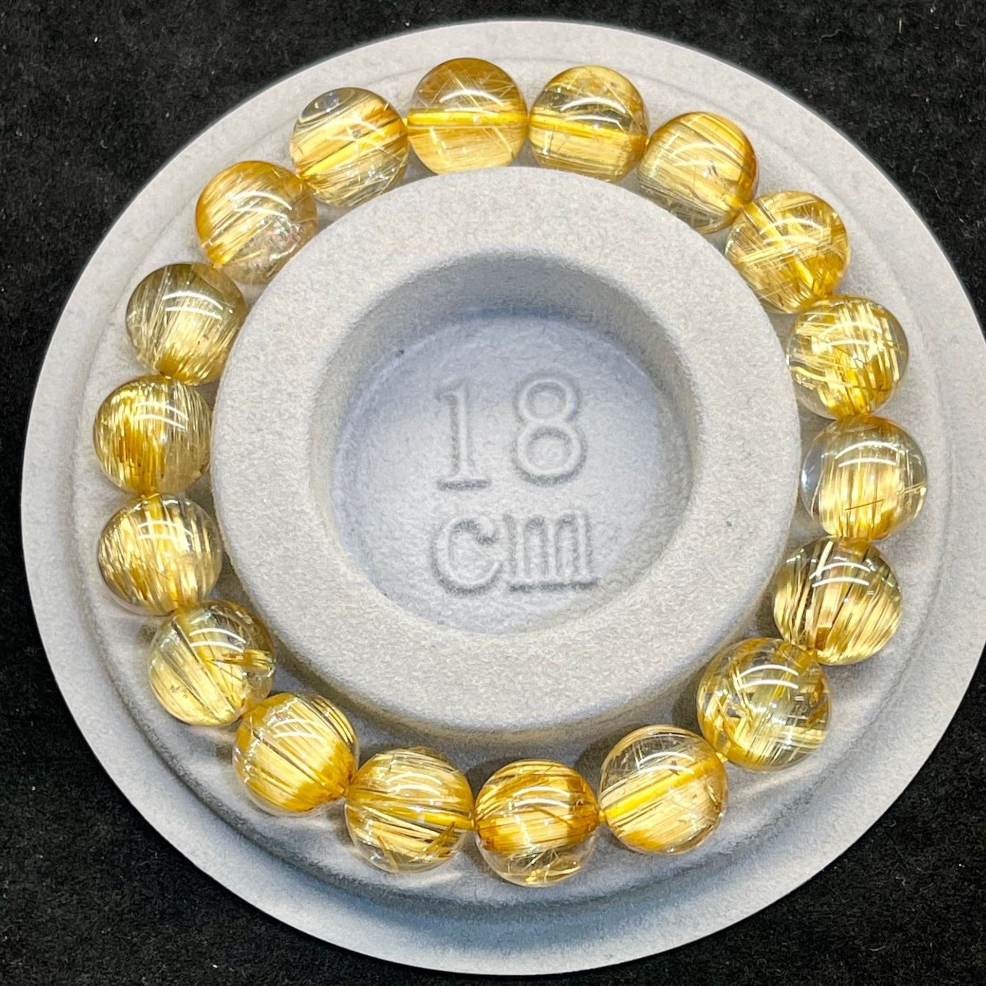 天然石ブレスレット 最高品質キャッツアイルチルクォーツ 12mm 18.5cm