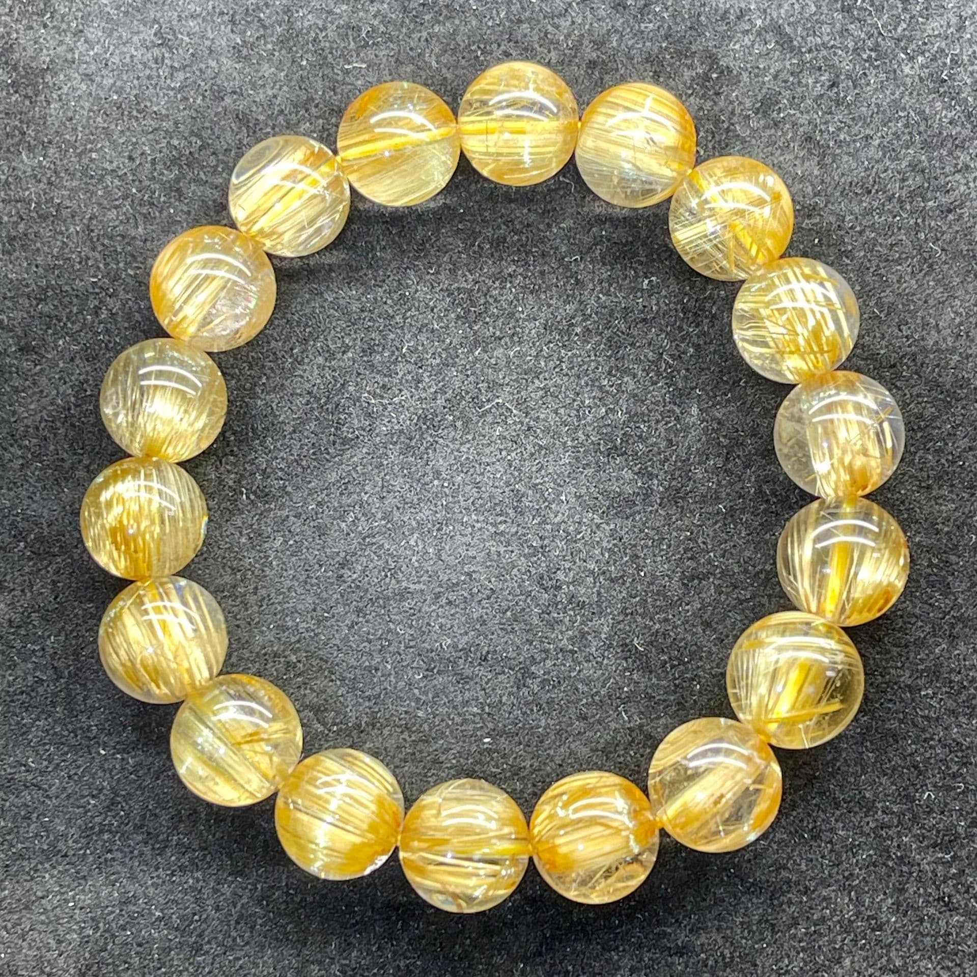 天然石ブレスレット 最高品質キャッツアイルチルクォーツ 12mm 18.5cm