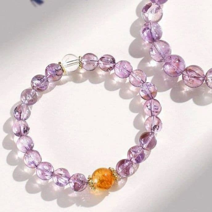 天然石ブレスレット アメジスト シトリン 水晶