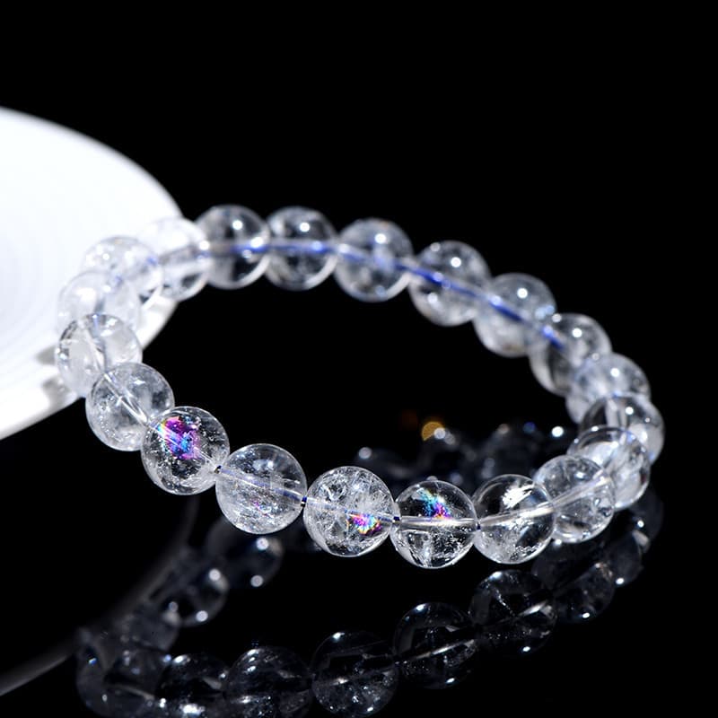 天然石ブレスレット アイリスクォーツ 虹入り水晶