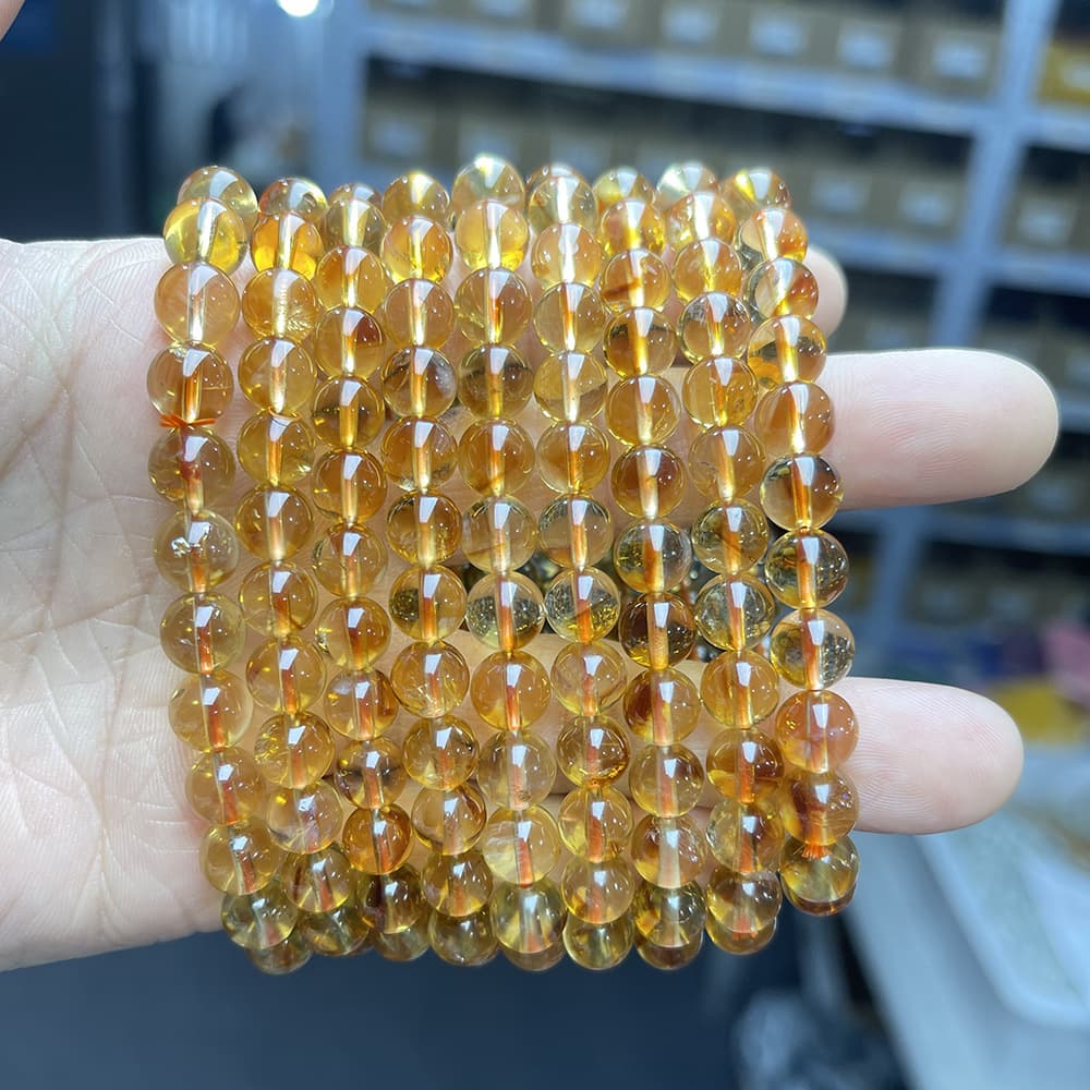 天然石ブレスレット シトリン 黄水晶