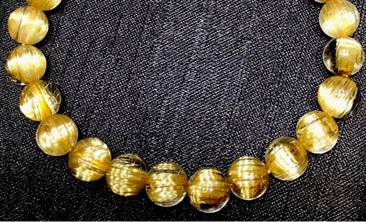 天然石ブレスレット ゴールドルチル 金紅石入り水晶