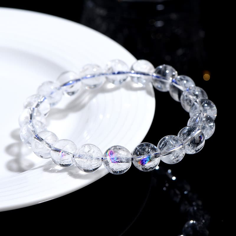 天然石ブレスレット アイリスクォーツ 虹入り水晶
