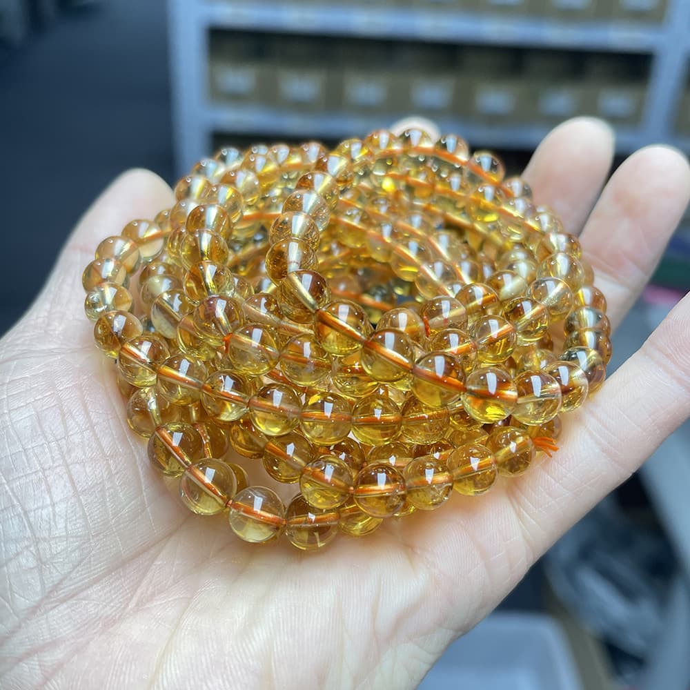 天然石ブレスレット シトリン 黄水晶