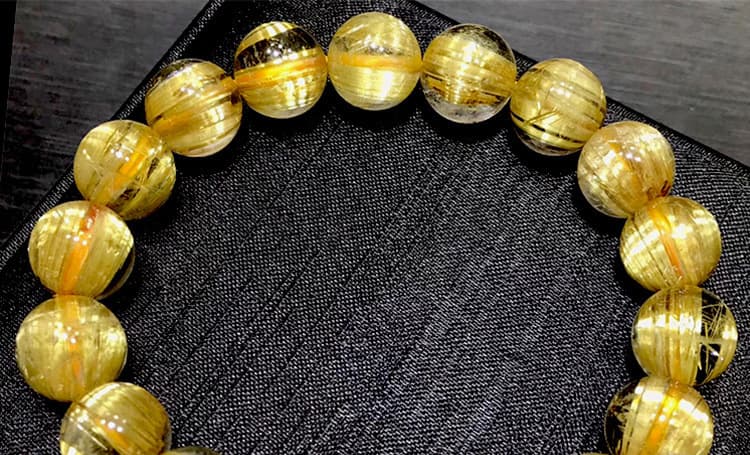 天然石ブレスレット ゴールドルチル 金紅石入り水晶