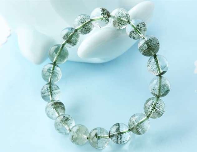 天然石ブレスレット ファントムグリーン 幻影水晶