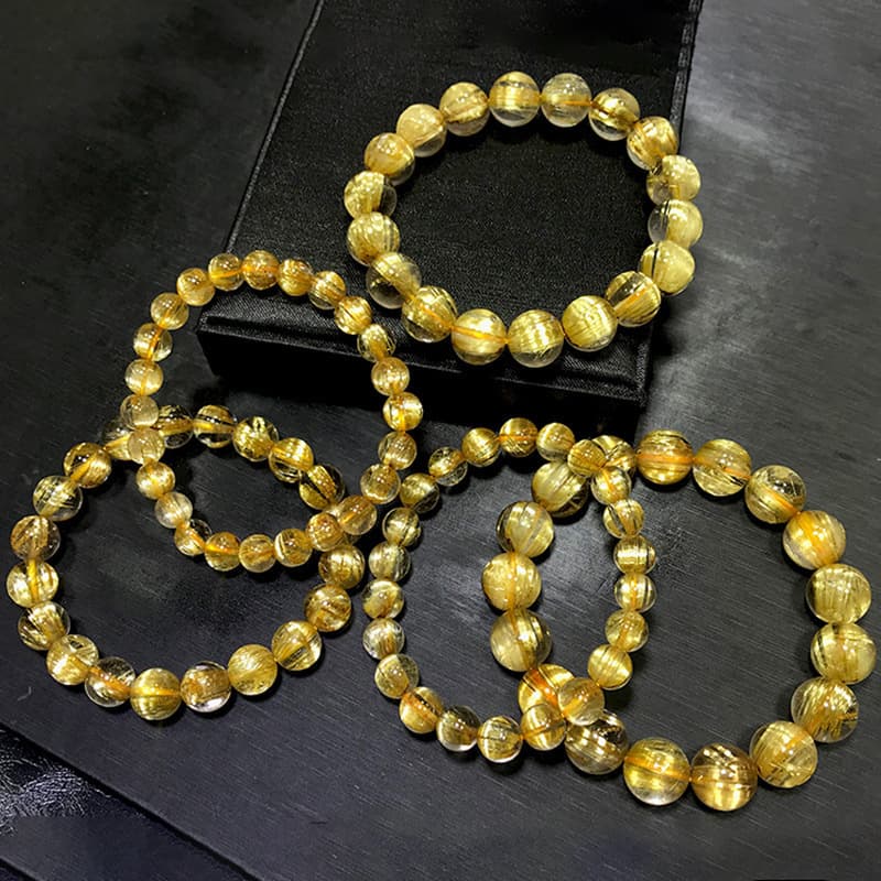 天然石ブレスレット ゴールドルチル 金紅石入り水晶
